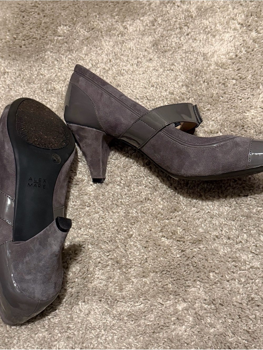 Alex Marie Gray Suede and Patent Mary Jane Heels - Picture 5 of 6